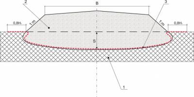 Насыпь на болоте с мощностью торфа до 3 м