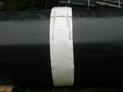 Теплоизоляционный пояс ТПУ-П на трубопроводе